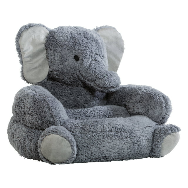 Trend Lab Toddler Plush Gray Elephant Lounge Character Chair