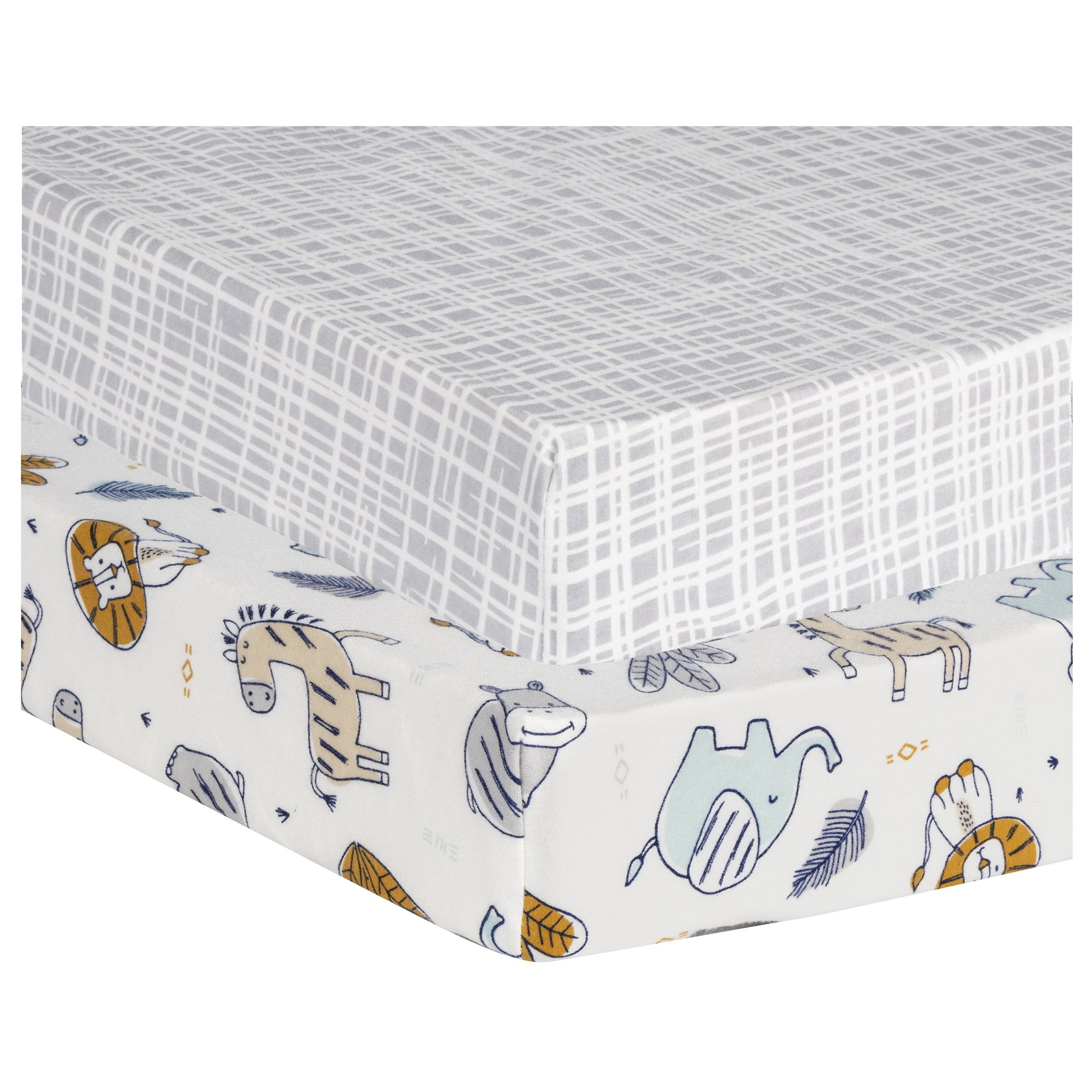 Trend Lab Zambia 2 Pack 100 Cotton Flannel Infant Playard Sheets