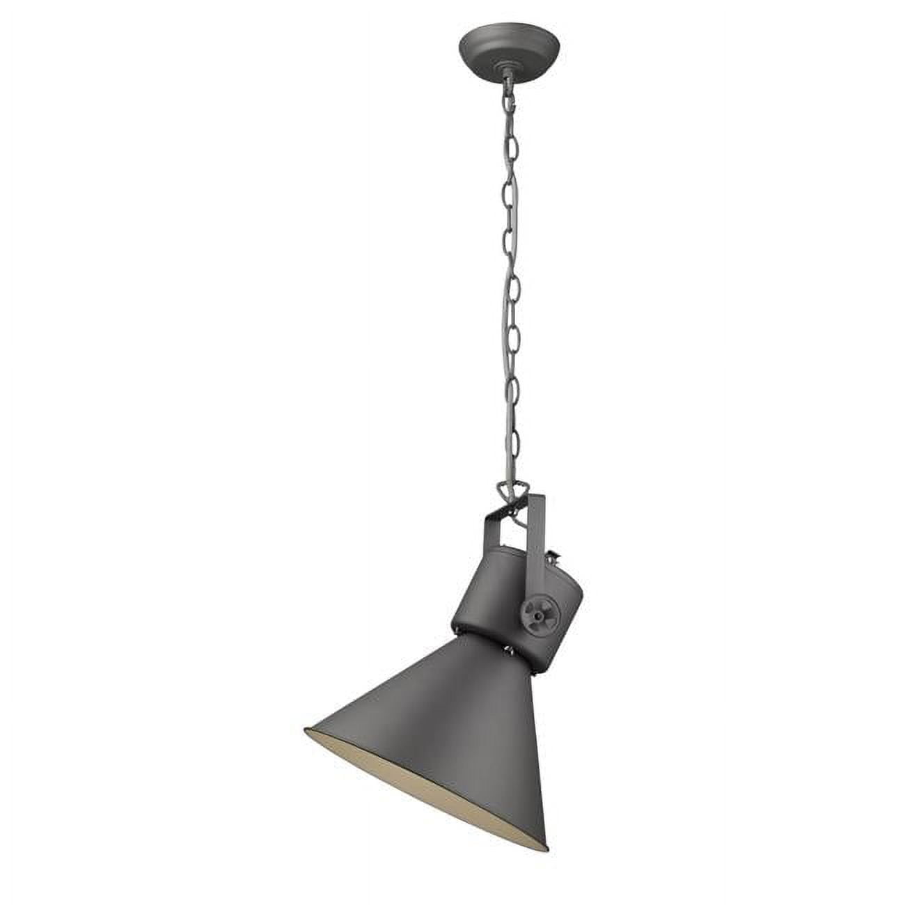 Crew Collection Matte Black Adjustable Cone-Shaped Pendant Light