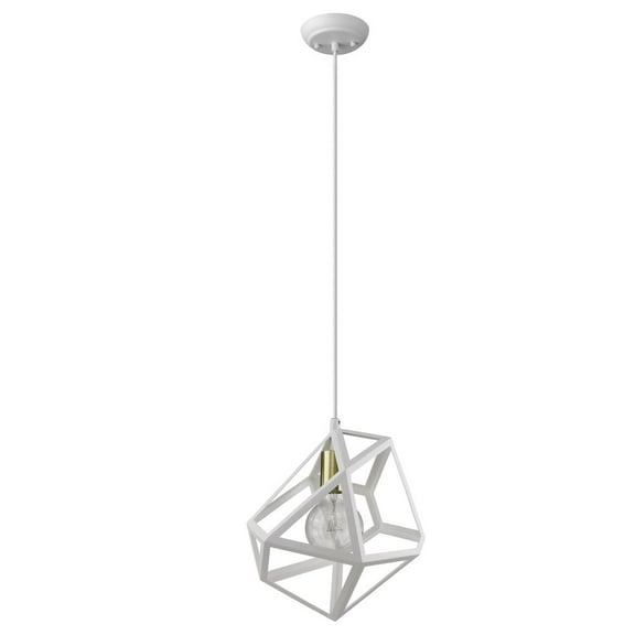 Trend Lighting TP30080WH 13.25 in. Hedron 1-Light White Pendant