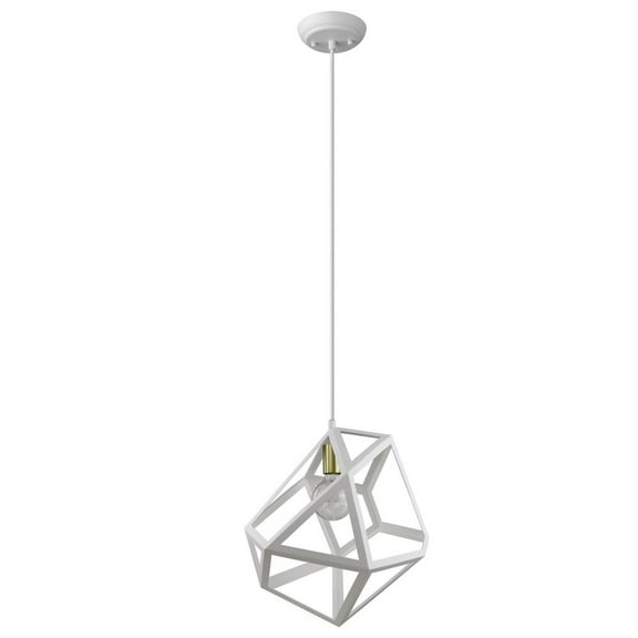 Trend Lighting TP30081WH 18.25 in. Hedron 1-Light White Pendant