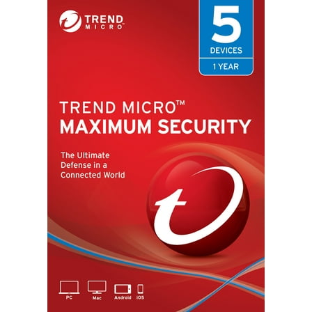 Trend Micro Maximum Security 5 Users 1 year subscription [Digital Download]