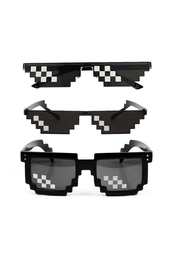 Trend New Style My World Pixel Mosaic Cool Loaded Glasses 2D World Sunglasses Star Sunglasses Cosplay Party Funny Glasses