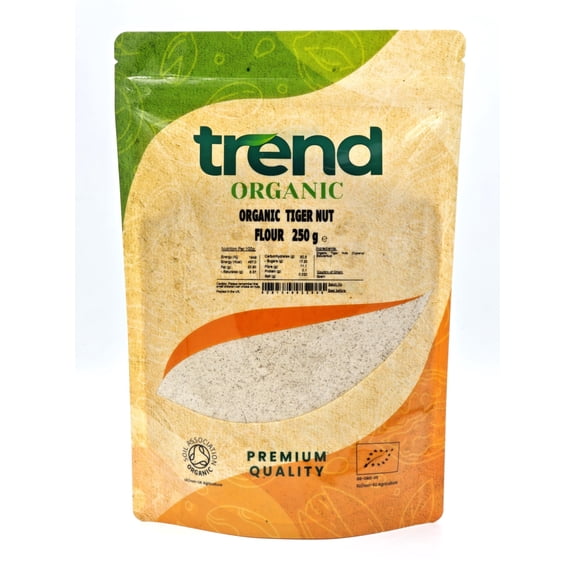 Trend Organic Tiger Nut Flour 250g Organic Tiger Nut Flour Naturally Sweet, Gluten-Free, Vegan, Non-GMO, No Additives Ideal for Baking & Cooking