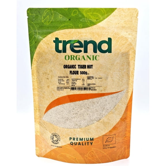 Trend Organic Tiger Nut Flour 500g Organic Tiger Nut Flour Naturally Sweet, Gluten-Free, Vegan, Non-GMO, No Additives Perfect for Baking, Smoothies, Recipes