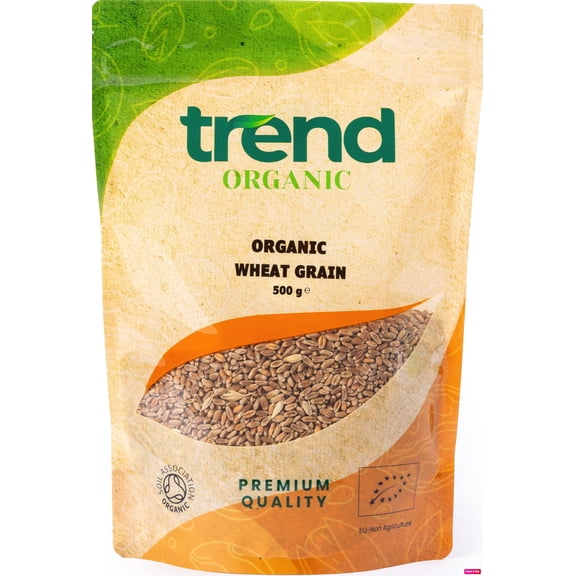 Trend Organic Whole Wheat Grain, 500g - Nutrient-Rich Goodness, Rich in Protein & Fibre, and Essential Vitamins and Minerals, Certified Organic, Vegan, Non-GMO, No Additives No Preservatives, Raw