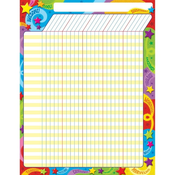 Trend Enterprises Trend Praise Words 'n Stars Incentive Chart 17" x 22" (T-73350)