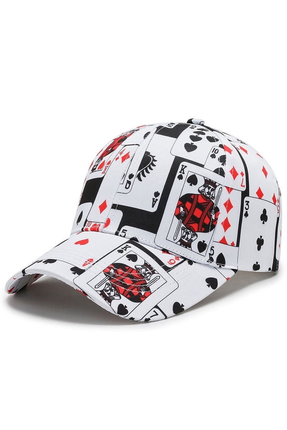 Trend Print Element Baseball Cap Street Hip Hop Poker Hat Outdoor Cap Playing Card Sports Caps