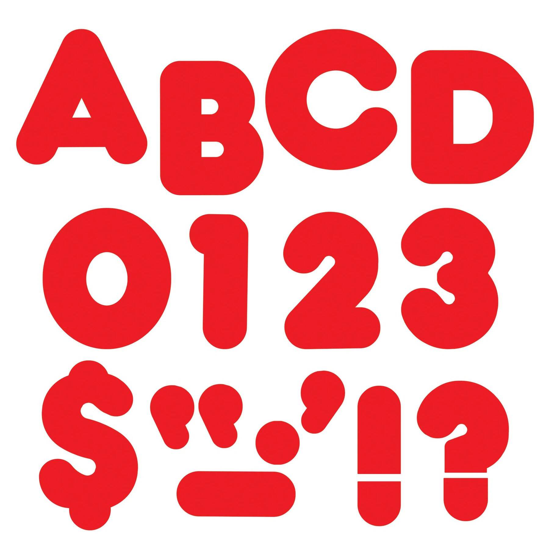 Red 4" Casual Uppercase Ready Letters