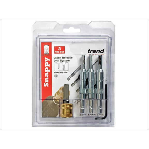 Trend - SNAP/DBG/SET Drill Bit Guide Set with Quick Chuck - 5/64in 7/64in & 9/64in