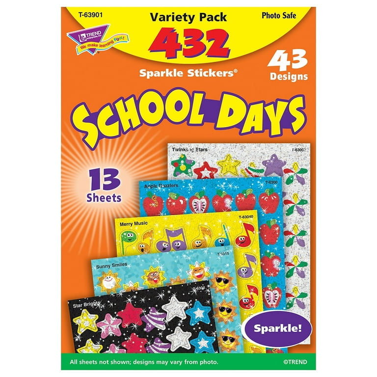 Trend School Days Sparkle Stickers Assortment, Assorted, 1 Pack (Quantity)  