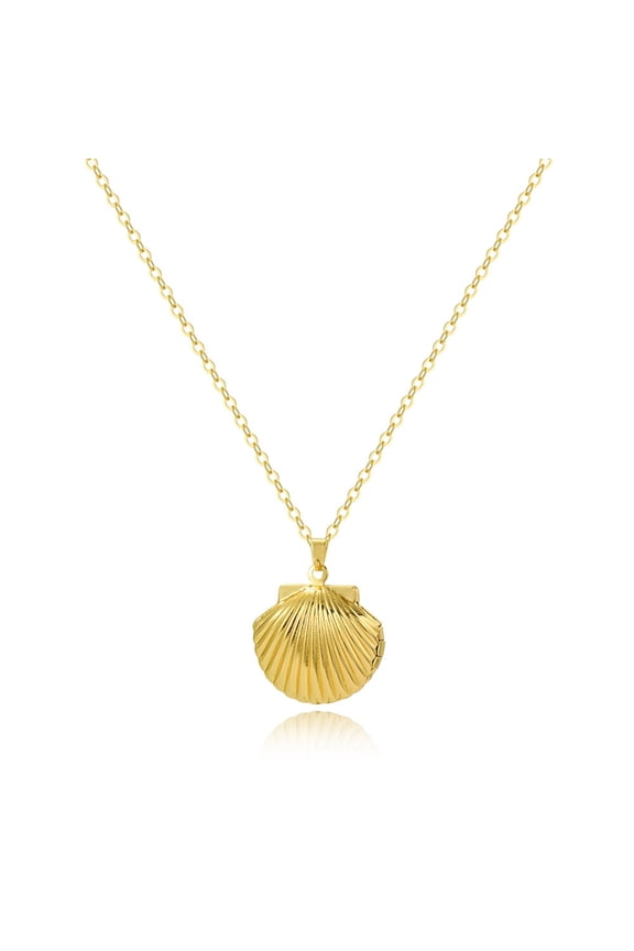 Trend Seashells Locket Necklace DIY Photo Pendant Neck Chain Fashion Neckwear