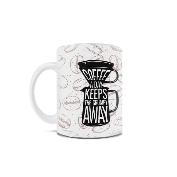 Trend Setters Original (Coffee a Day Keeps the Grumpy Away) 11 oz White Ceramic Mug WMUG1768