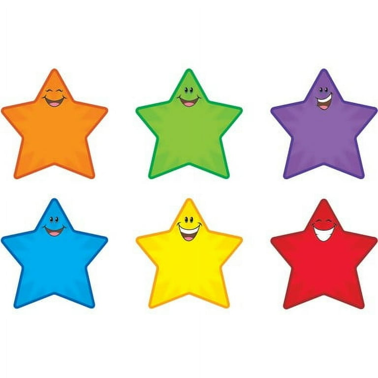 Trend Smiling Stars Accents - 36 x Smiley Star Shape - Precut - 5.50 Trend Smiling Stars Accents - 36 x Smiley Star Shape - Precut - 5.50