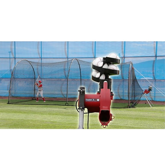 Trend Sports Heater Complete Home Batting Cage with Heater Jr. Pitching Machine