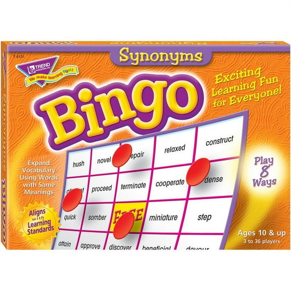 Trend Synonyms Bingo Game - Theme/Subject: Learning - Skill Learning: Language - 9-13 Year | Bundle of 5 Each