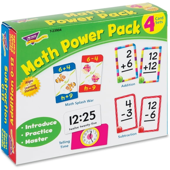 Trend, TEP23904, Math Power Pack Flash Cards, 56 / Pack