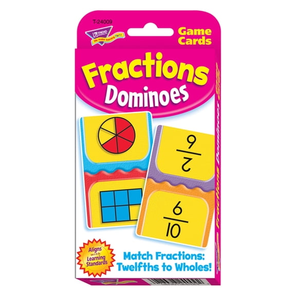 Trend, TEP24009, Fractions Dominoes Challenge Cards Game, 56 / Pack