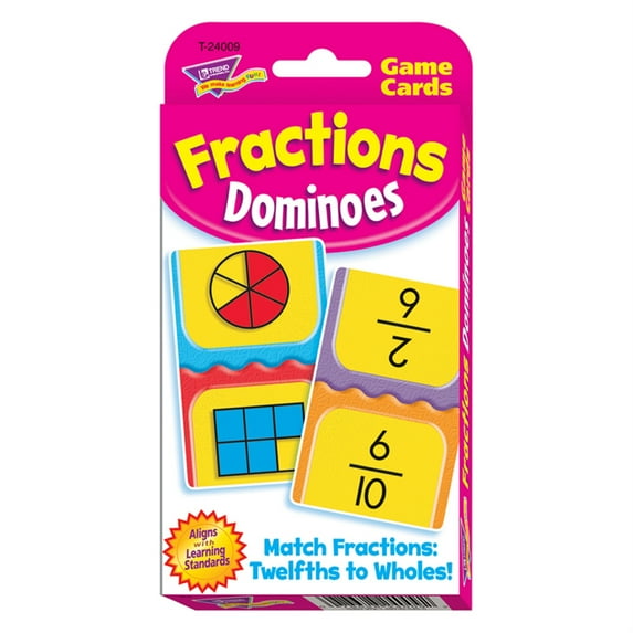 Trend, TEP24009, Fractions Dominoes Challenge Cards Game, 56 / Pack