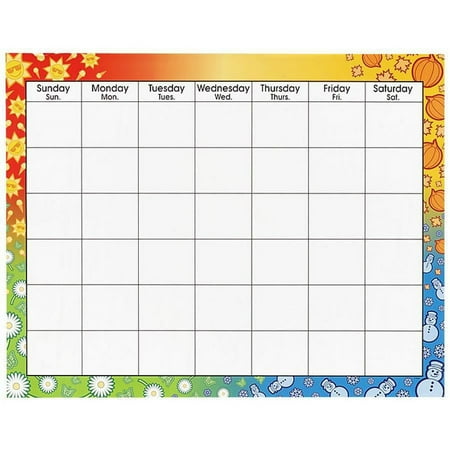 Trend, TEPT1170, Large Wipe-Off Blank Calendar Chart, 1 Each