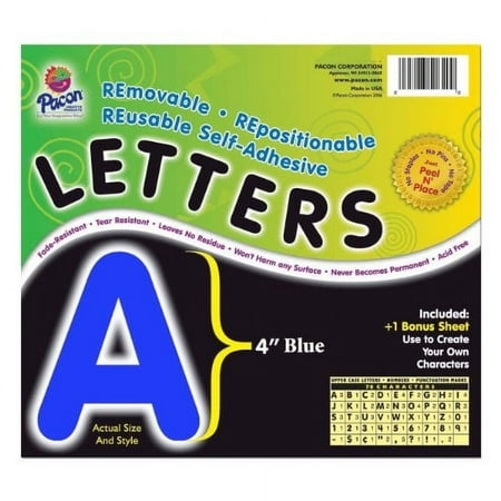 Trend, TEPT1617, 4" Sparkle Uppercase Ready Letters Set, 1 / Pack, Blue