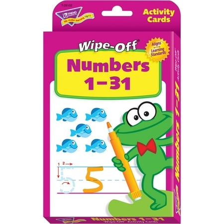 Trend, TEPT28102, Numbers 1-31 Wipe-off Activity Cards, 1 Set, Multi