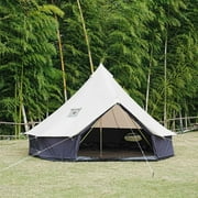 Trend Tents Inc 13 ft -All Weather - Canvas Bell Tent – Black and White - Waterproof, Mold-Resistant, with Stove Jack