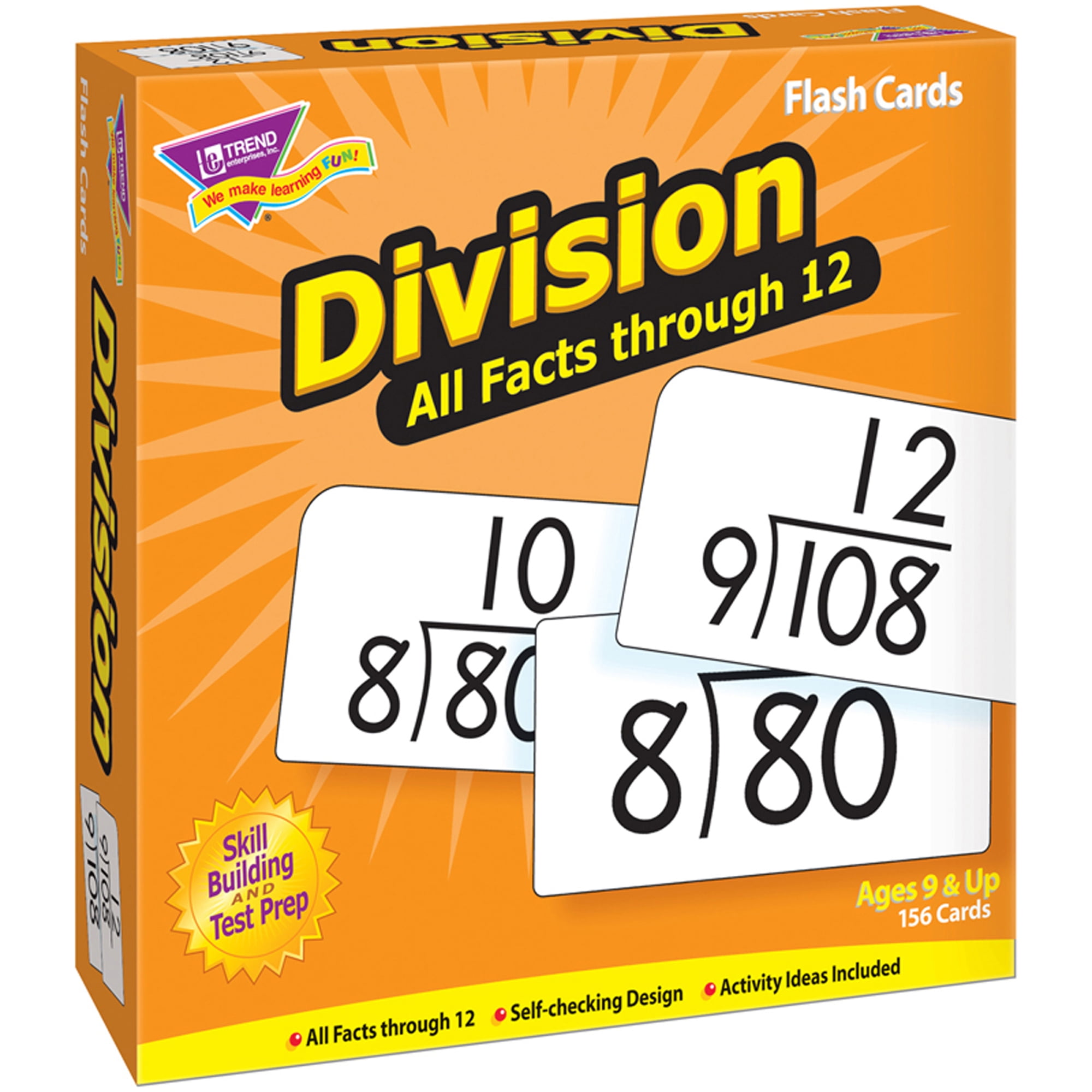 Trend, Tep53204, Division All Facts Through 12 Flash Cards, 156 / Box