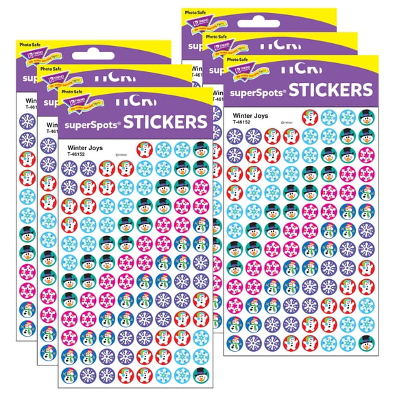TREND Winter Joys superSpots Stickers, 800 Per Pack, 6 Packs