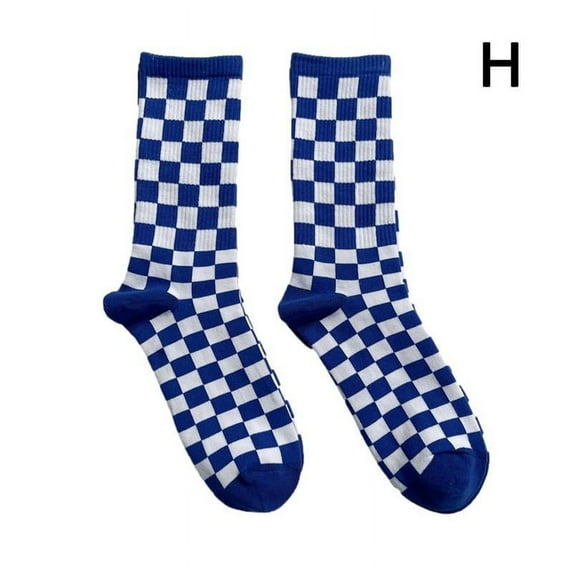 Trend Women Checkerboard Socks Checkered Socks Men Hip Cotton Hop .FAC9 O0W7