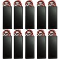 thumbnail image 1 of TrendBox Pack of 10pcs For 2xAAA Battery 3V LR03 ON/OFF Switch w/Cover Black Plastic Storage Case Holder Clip Type with 6" Two Wire 22AWG Spring Lead Flat Tip Container DIY, 1 of 5