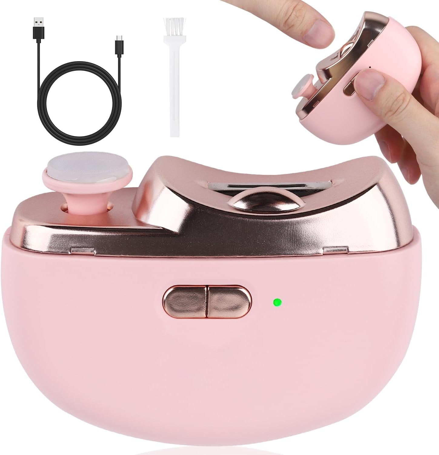 TrendMallOasis 2026 Upgraded 3-in-1 Electric Nail Clipper & Polisher with LED Light, USB Rechargeable, 2 Speeds, Nail Clippings Storage, for Baby, Adults & Seniors