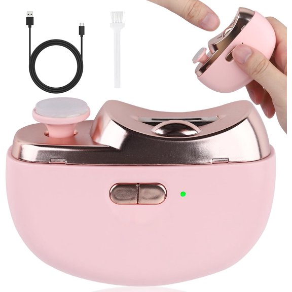 TrendMallOasis 2026 Upgraded 3-in-1 Electric Nail Clipper & Polisher with LED Light, USB Rechargeable, 2 Speeds, Nail Clippings Storage, for Baby, Adults & Seniors
