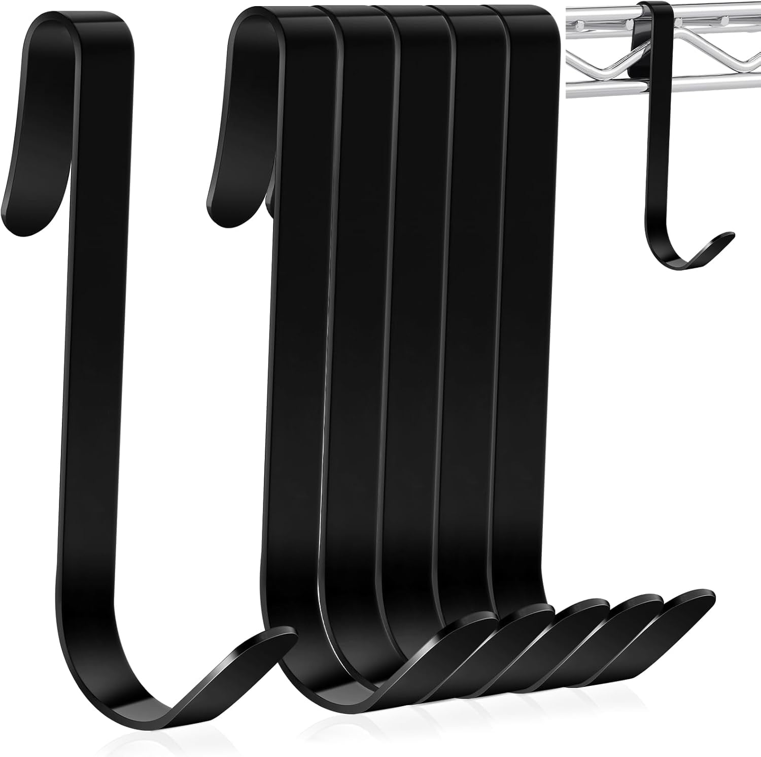 TrendMallOasis  6 Pcs J Hook for Wire Shelving 3.6 Inch Large Heavy Duty Metal Shelf Hooks for Wire Shelves Racks Closet Shelving Accessories