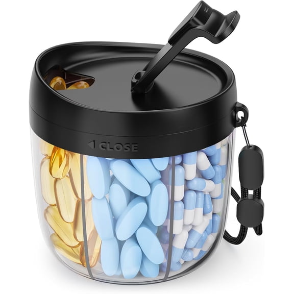 TrendMallOasis 7-Compartment Pill Organizer, Portable BPA-Free Pill Dispenser with Anti-Mix Design