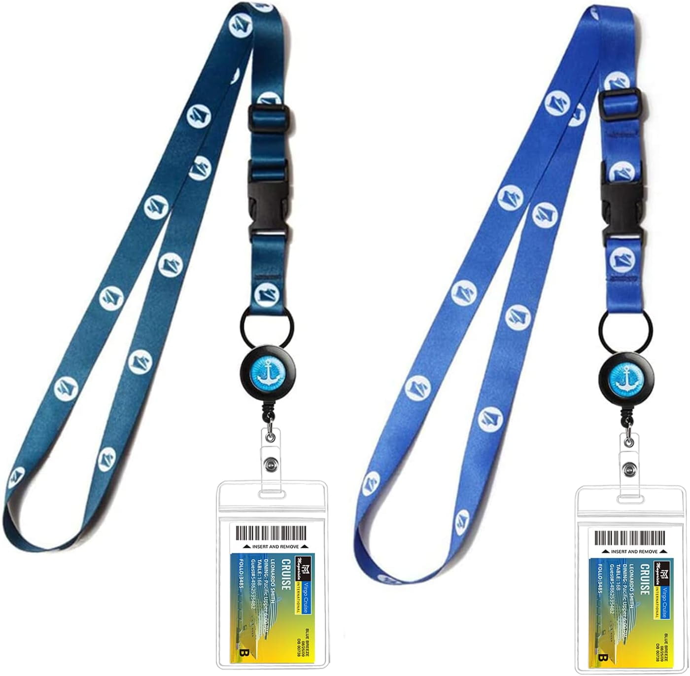 TrendMallOasis  Cruise Lanyards, Adjustable Lanyard with Retractable Reel, Waterproof ID Badge Holder for All Cruises Ships Key Cards, 2pack