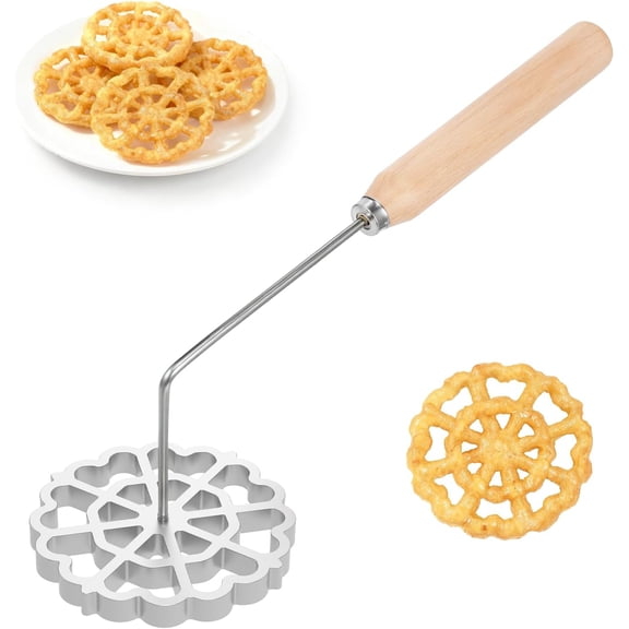 TrendMallOasis Multi-Shape Rosette & Funnel Cake Mold Set, 10-Piece Baking Press with Handles