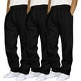 thumbnail image 1 of TrendOFT 3 Pack Sweatpants for Men Baggy Moisture Wicking Athletic Workout Gym Joggers with Drawstring Elastic Waist Stretchy Sweat Pants Black L, 1 of 4