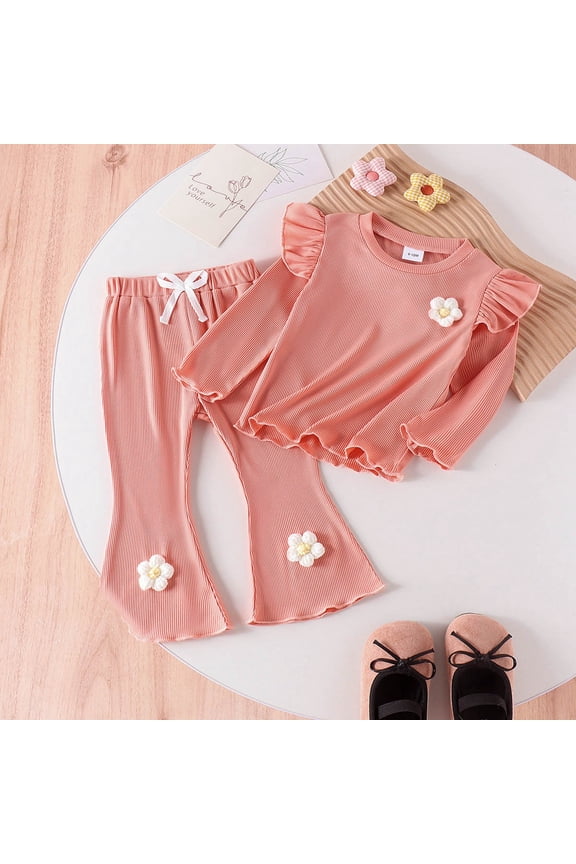 Baby Girl Outfits Set Kids Outfit Casual Fashion Soft Comfortable Daily Wear All Match Simple Stylish Outfits Girls' Lounge Sets Pink