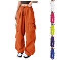 thumbnail image 1 of TrendOFT Baggy Cargo Pants Women Y2K High Waist Loose Straight Leg Cargo Sweatpants with Multi Pockets Vintage Grunge Trousers Hot Pink L, 1 of 6