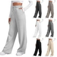 thumbnail image 1 of TrendOFT Baggy Wide Leg Sweatpants Women Soft High Waisted Jooger Pants Teen Girl Drawstring Yoga Athletic Lounge Sweat Pants Black L, 1 of 9