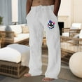 thumbnail image 1 of TrendOFT Baggy Wide Leg Sweatpants for Men Open Bottom Graphic Straight Leg Casual Loose Fit Running Athletic Sweat Lounge Pants with Pockets White S, 1 of 5