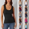 thumbnail image 1 of TrendOFT Basic Tank Tops for Women Undershirt Ribbed Sleeveless Scoop Neck Casual Layering Basic Tanks Top Green XL, 1 of 5