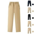 thumbnail image 1 of TrendOFT Black Boys Khaki Uniform Pants Stretchable Casual Dress Pants Elastic Waist Kids School Uniform Pants 15-16 Years, 1 of 6