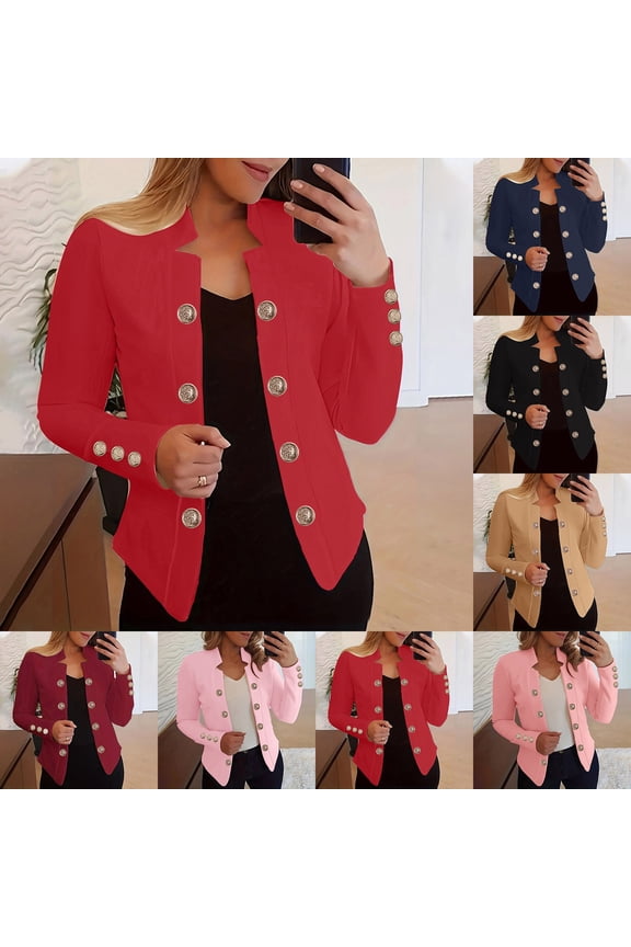 Blazers for Women Business Casual Long Sleeve Open Front Lapel Suit Jackets Work Blazer with Pockets Black XXXL