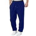 thumbnail image 1 of TrendOFT Boys Sweatpants Athletic Basketball Wide Leg Sweat Pants Drawstring Elastic Waist Open Bottom Casual Pants with Pockets Blue 5-6 Years, 1 of 9