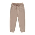 thumbnail image 1 of TrendOFT Boys Sweatpants Lightweight Open Bottom Lounge Sweat Pants Drawstring Jogger Pants with Pockets Beige, 1 of 4