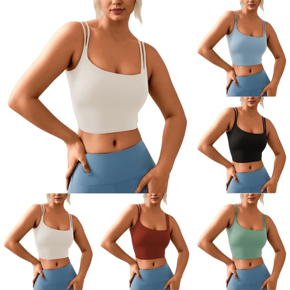 TrendOFT Built in Bra Tank Tops for Women Soft Stretchy Scoop Neck Fitted Crop Tops Spaghetti Strap Camisole Mint Green XL
