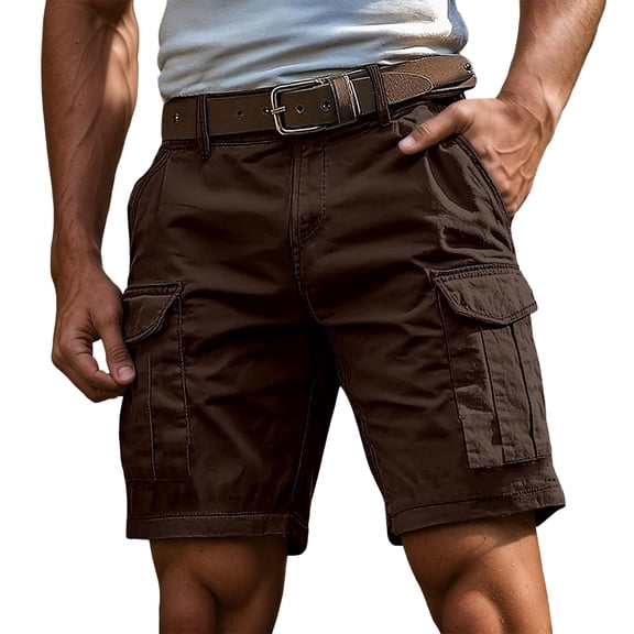 TrendOFT Cargo Shorts for Men Relaxed Fit Tactical Cargo Short Pants Retro Work Shorts with Multi Pockets Bronze M