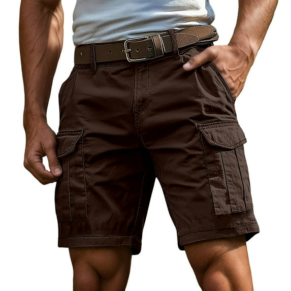 TrendOFT Cargo Shorts for Men Relaxed Fit Tactical Cargo Short Pants Retro Work Shorts with Multi Pockets Bronze XXL